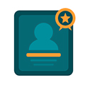Profile icon showing a user silhouette with an orange star badge in the top-right corner