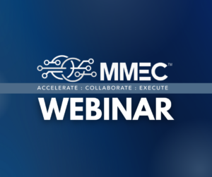 MMEC webinar banner with logo and bold 'WEBINAR' text on a blue gradient background