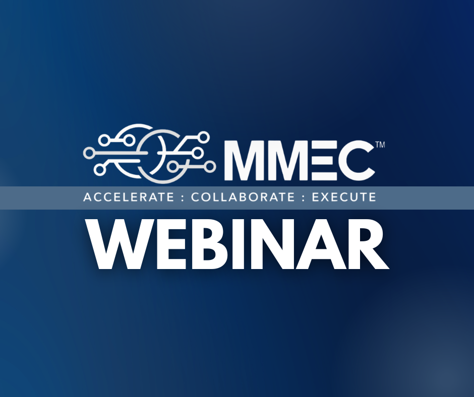 MMEC webinar banner with logo and bold 'WEBINAR' text on a blue gradient background